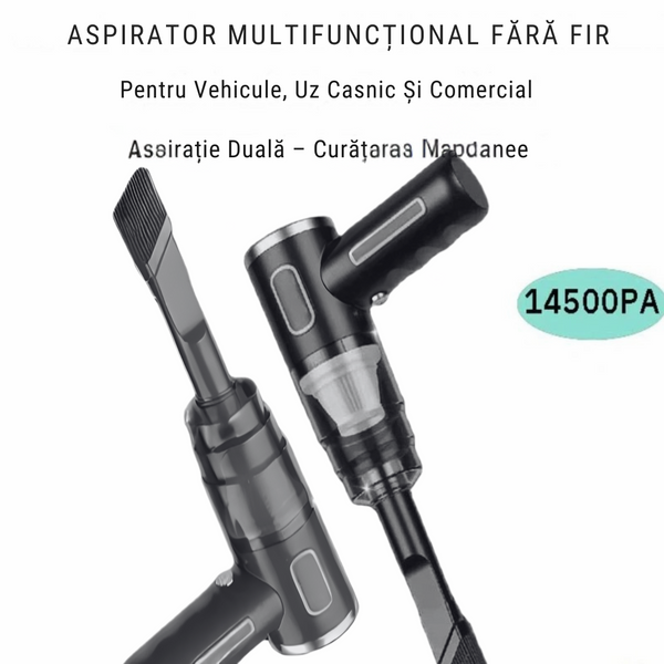 Aspirator De Mână Portabil, Pentru Uz Caznic Sau Auto, Încărcare USB, Ideal Pentru Spații Înguste