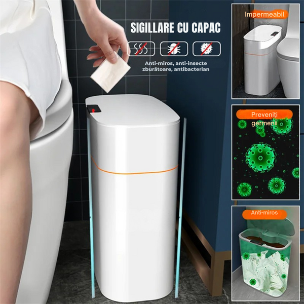 Cos De Gunoi Smart, Cu Senzor De Miscare Infrarosu, Capacitate 3/6 litri, Capac Automat Anti-Miros