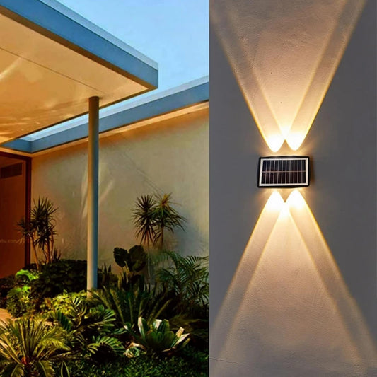 Lămpi Solare De Perete Cu Iluminare Sus-Jos,  Aplice Solare Cu 4 LED-Uri